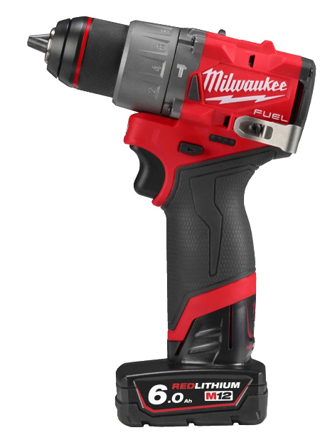 Perceuse à perCUssion FUEL 13mm, 12V, 6,0 Ah, 40 Nm - HD box 2 batteries 12 V - 6,0 Ah Red Li-Ion, chargeur C12C MILWAUKEE - 4933479870