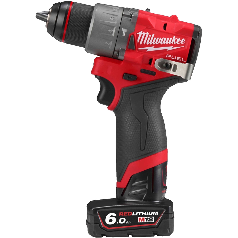 Perceuse à perCUssion FUEL 13mm, 12V, 6,0 Ah, 40 Nm - HD box 2 batteries 12 V - 6,0 Ah Red Li-Ion, chargeur C12C MILWAUKEE - 4933479870