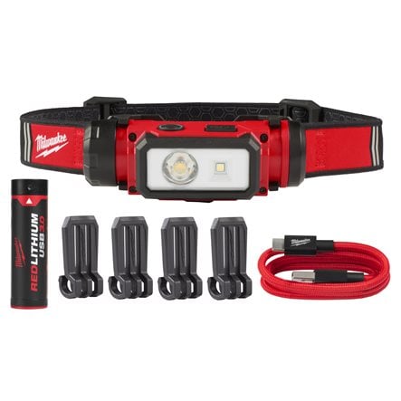 Lampe frontale MILWAUKEE 600 Lumens avec batterie 4V Red Li-Ion 3.0Ah 4933479963