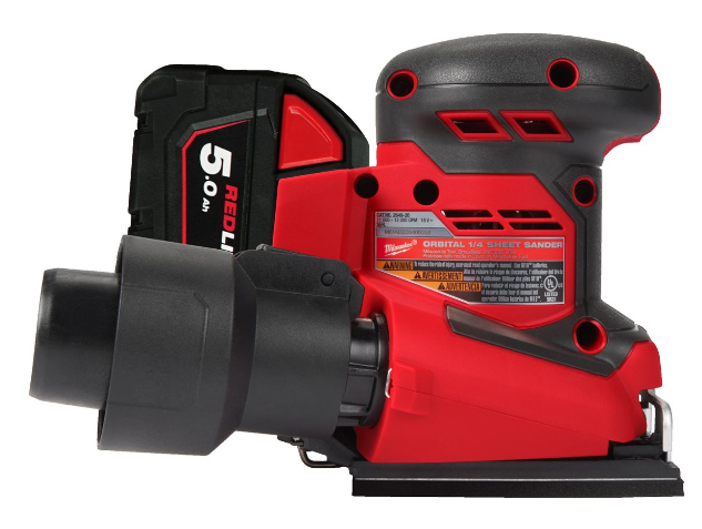 Ponceuse vibrante 1/4 feuille, 18V, 5.0Ah - Sac, 2 batteries M18 B5, 1 chargeur M18-12FC MILWAUKEE - 4933479967