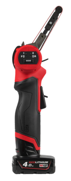 Ponceuse à bande, 10mm, 12V, 2 batteries 4,0 Ah - Sac, 1 batterie 12V 4.0 Ah Red Li-Ion, chargeur C12C MILWAUKEE - 4933480959
