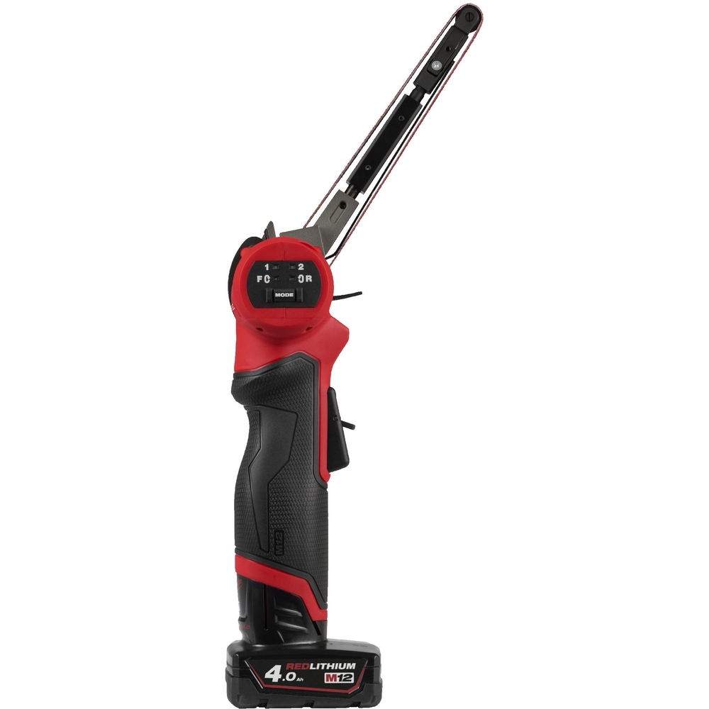 Ponceuse à bande 13mm 12V 2 batteries 4,0 Ah - Sac, 1 batterie 12V 4.0 Ah Red Li-Ion chargeur C12C MILWAUKEE - 4933480961