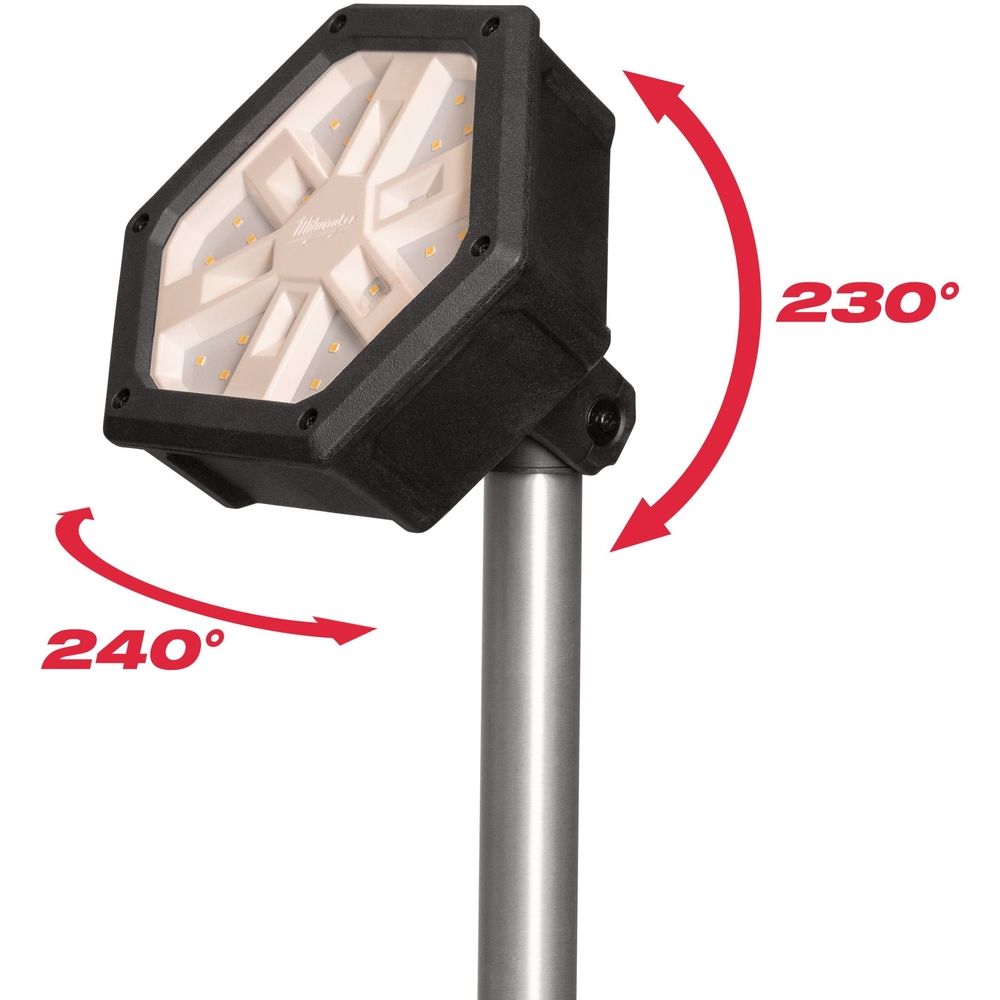 Projecteur trépied de chantier 18V, 5Ah, 2800 Lumens - Sac de Transport, 2 batteries M18 5Ah, chargeur M12-18FC MILWAUKEE - 4933492903