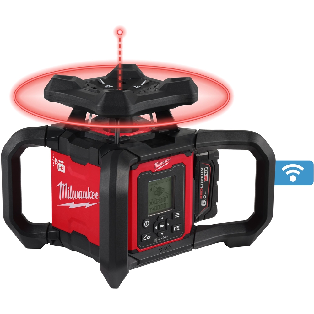 Laser rotatif Milwaukee M18 ONE-KEY rouge double pente H/V 1200 m RLOHV1200-501C 4933493204