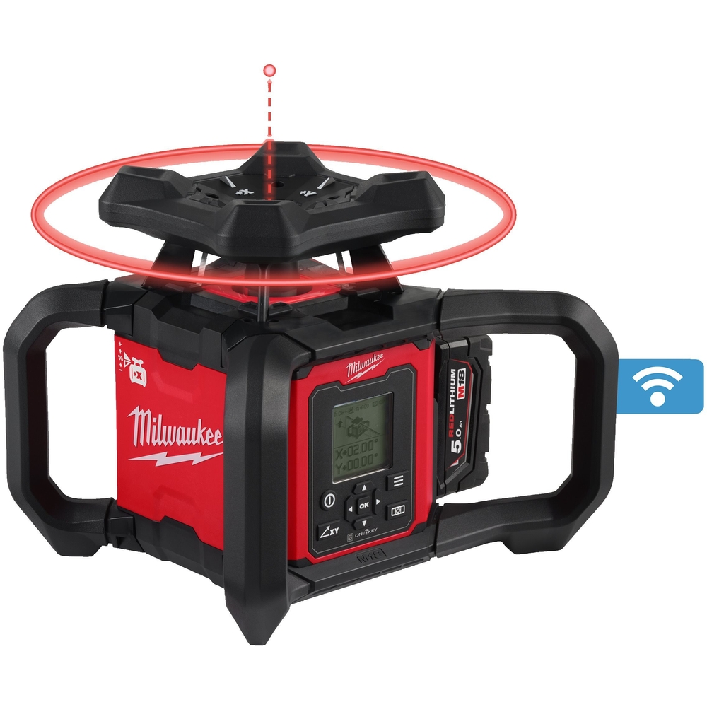 Laser rotatif Milwaukee M18 ONE-KEY rouge double pente H/V 1200 m RLOHV1200-501C 4933493204