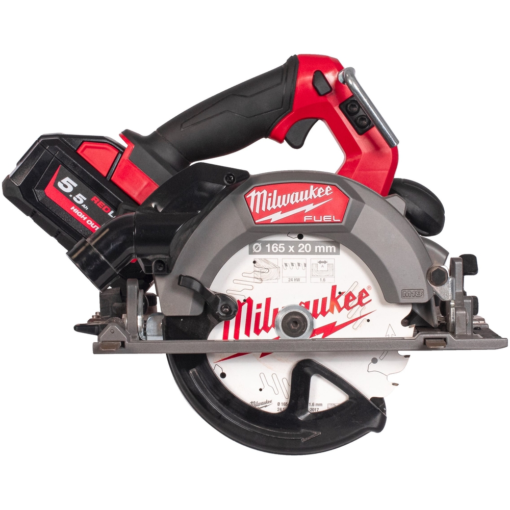 Scie circulaire FUEL 66mm 18V avec adaptateur rail de guidage M18 FCSDC165​-552C MILWAUKEE - 4933499997