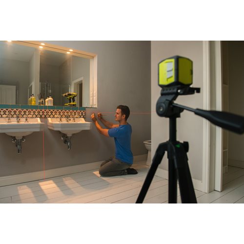Laser croix rouge - portée 10 m - précision +/- 0,5 mm - Livré avec une pince de fixation et 2 piles RYOBI - 5133004863
