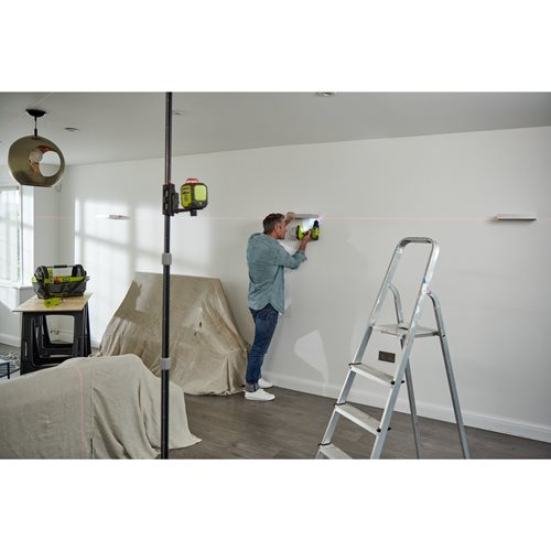 Laser 360° rouge - portée 20 m - précision +/- 0,5 mm - Livré avec une pochette et 4 piles RYOBI - 5133005309