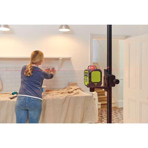 Laser 360° rouge - portée 20 m - précision +/- 0,5 mm - Livré avec une pochette et 4 piles RYOBI - 5133005309