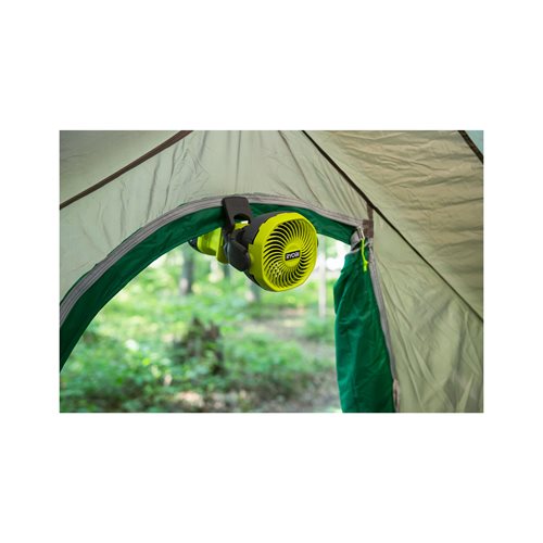 Ventilateur à pince 18V - diamètre 11 cm - tête orientable haut/bas & droite/gauche - 2 vitesses 2 500 - 3 400 tr/min RYOBI - 5133005400