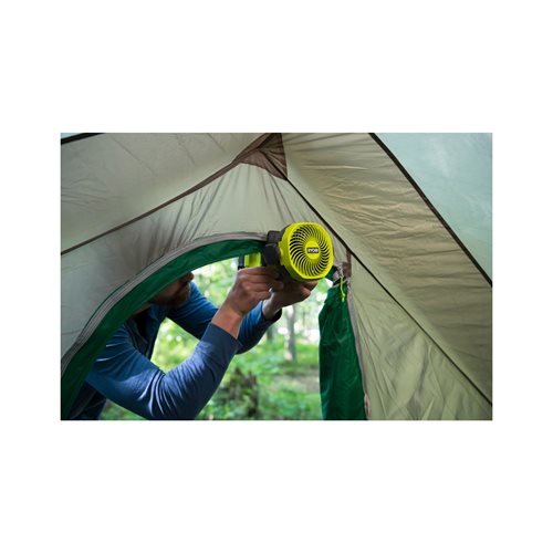 Ventilateur à pince 18V - diamètre 11 cm - tête orientable haut/bas & droite/gauche - 2 vitesses 2 500 - 3 400 tr/min RYOBI - 5133005400