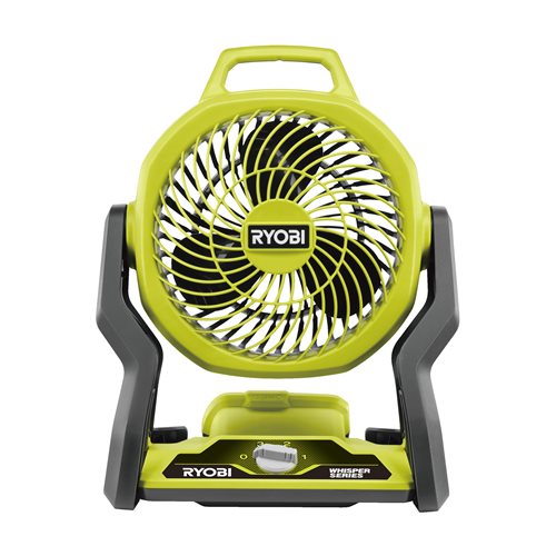 Ventilateur 18V - diamétre 19 cm - tête orientable haut/bas & droite/gauche - 3 vitesses 2100 / 1300 / 700 tr/min RYOBI - 5133005596