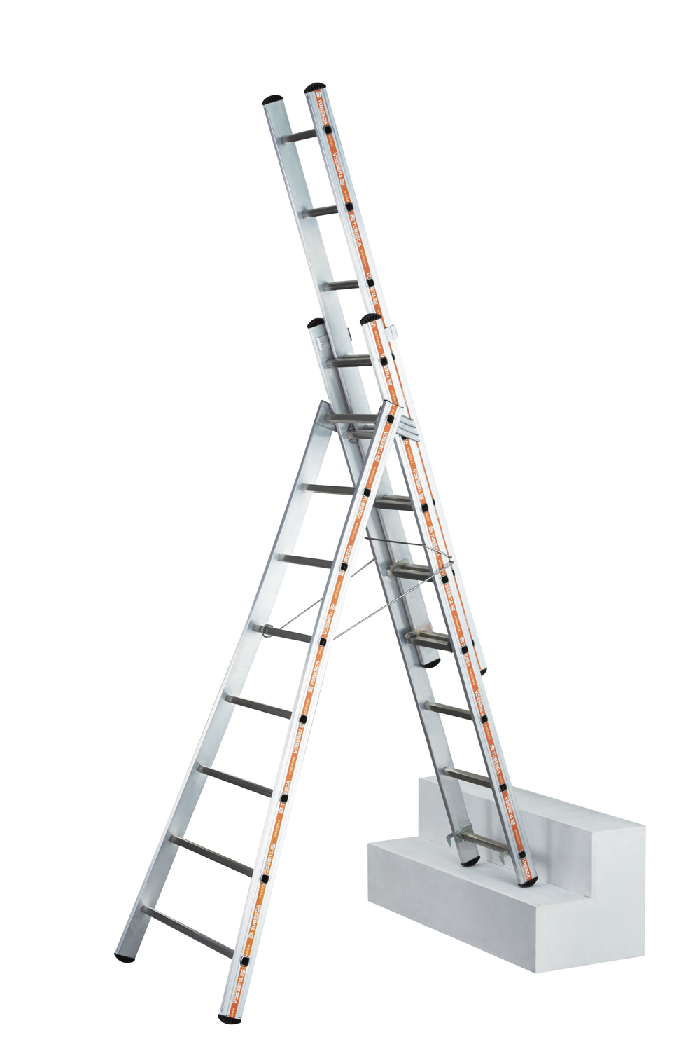 ÉCHELLE PRONOR TRANSFORMABLE 3 PLANS 7.76 M - TUBESCA COMABI - 01253010