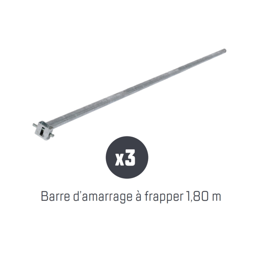 Lot de 3 barres d'amarrage rapide à frapper TUBESCA COMABI - 0P000998