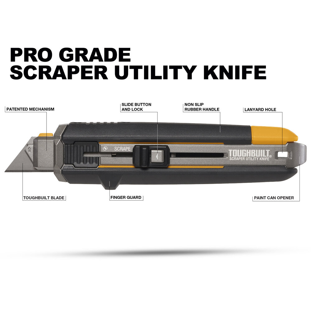 Cutter grattoir 2 en 1 TOUGHBUILT 5 lames - TBH4S501