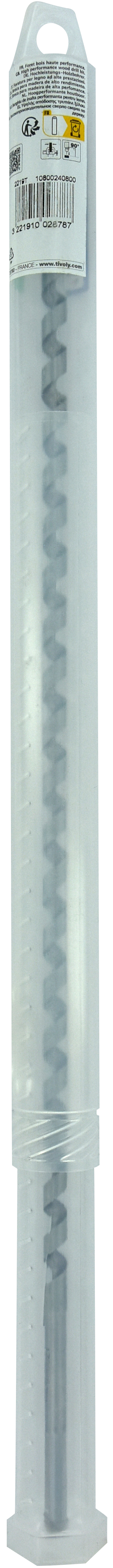 Foret bois spirale unique L450mm -Queue hexagonale / L: 450 Ø: 8 TIVOLY - 10800240800