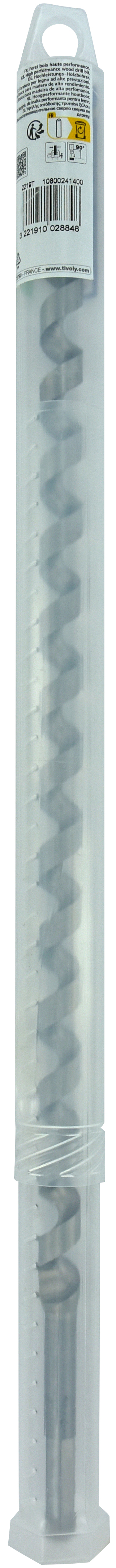 Foret bois spirale unique L450mm -Queue hexagonale / L: 450 Ø: 14 TIVOLY - 10800241400