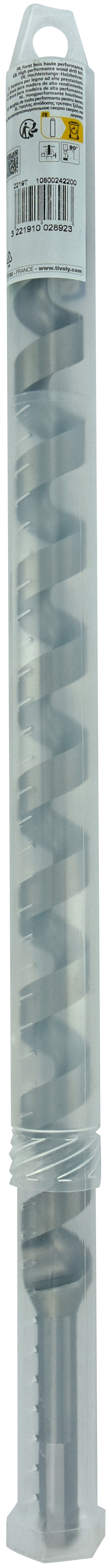 Foret bois spirale unique L450mm -Queue hexagonale / L: 450 Ø: 22 TIVOLY - 10800242200