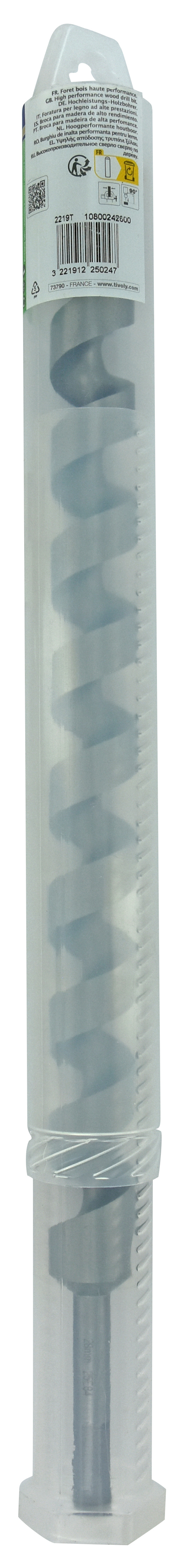 Foret bois spirale unique L450mm -Queue hexagonale / L: 450 Ø: 28 TIVOLY - 10800242800