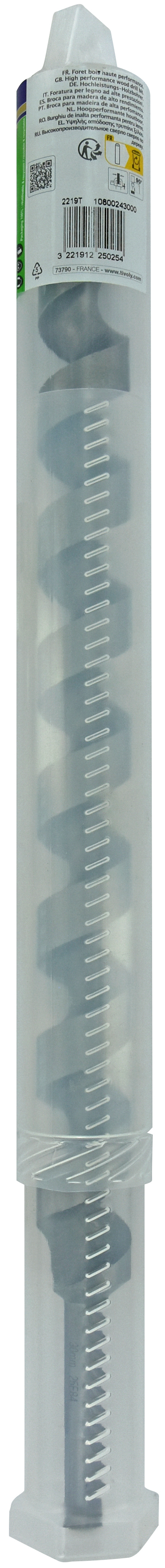 Foret bois spirale unique L450mm -Queue hexagonale / L: 450 Ø: 30 TIVOLY - 10800243000