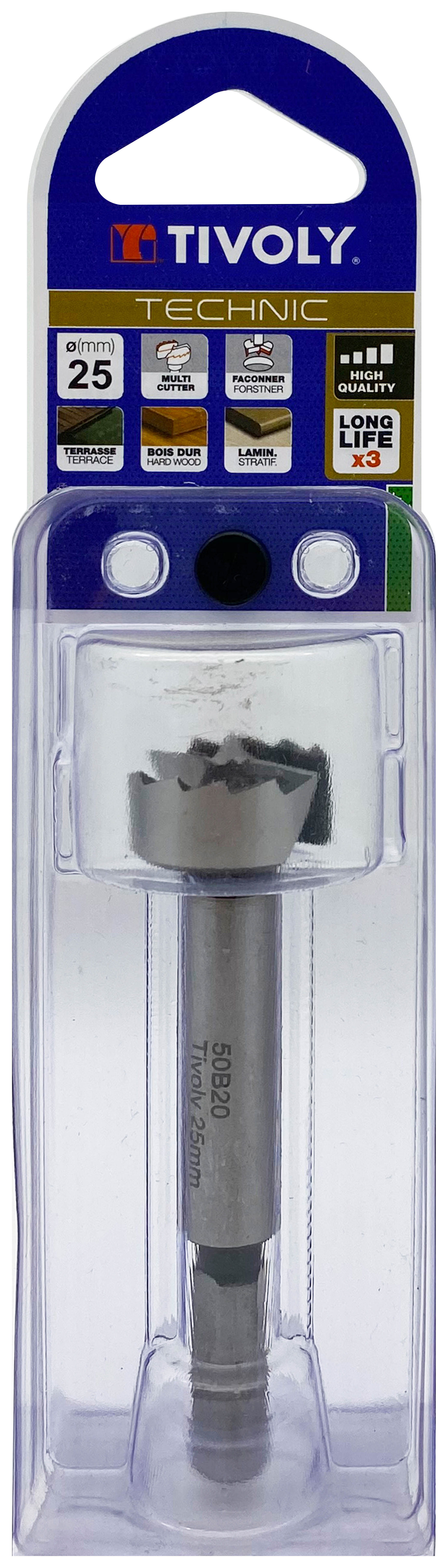 Mèche à façonner Forstner (Blister) / L: 90 Ø: 25 TIVOLY - 10804622500