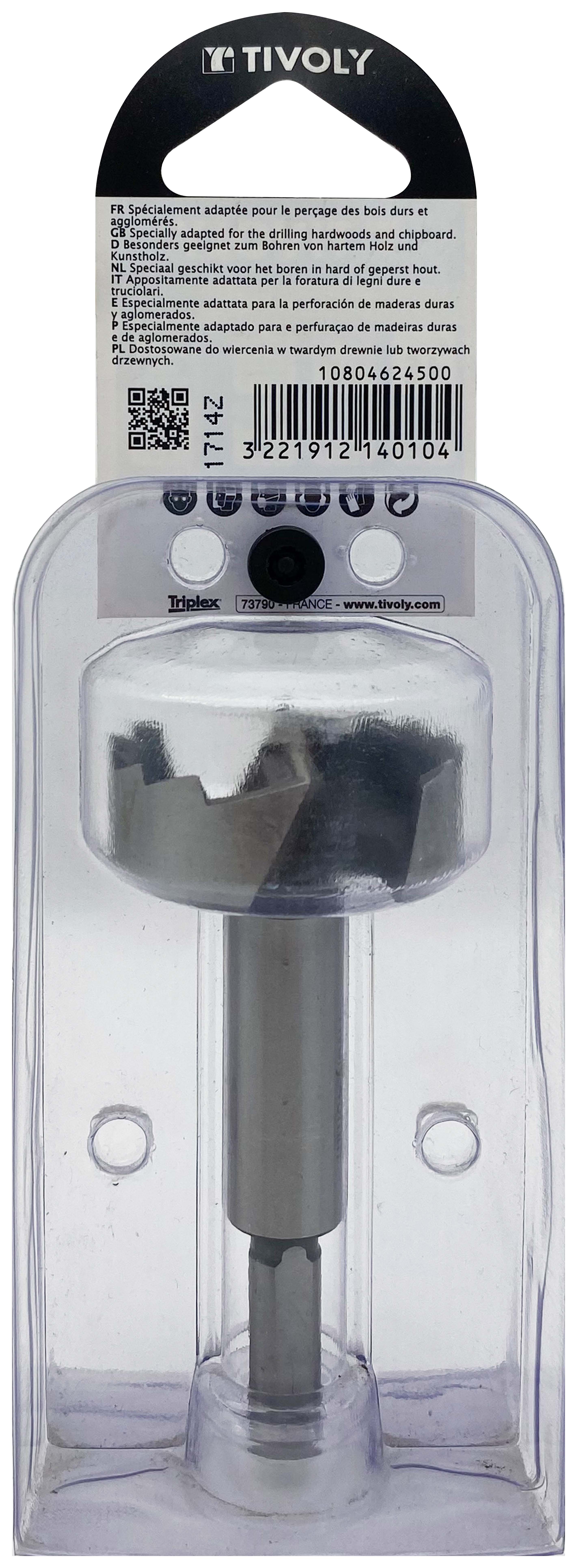 Mèche à façonner Forstner (Blister) / L: 90 Ø: 45 TIVOLY - 10804624500