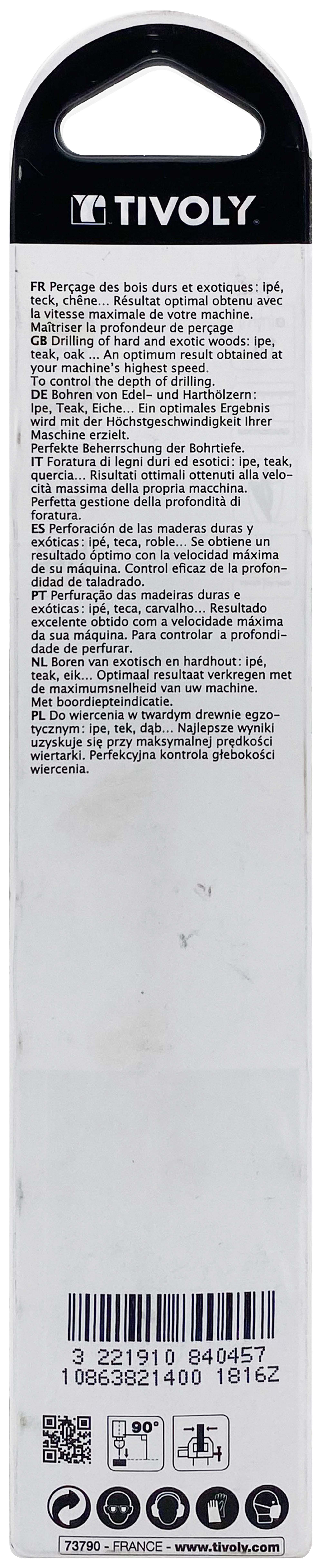 Foret bois 3 pointes -Queue cylindrique -Gradué SLR (Blister) / L: 160 Ø: 14 TIVOLY - 10863821400