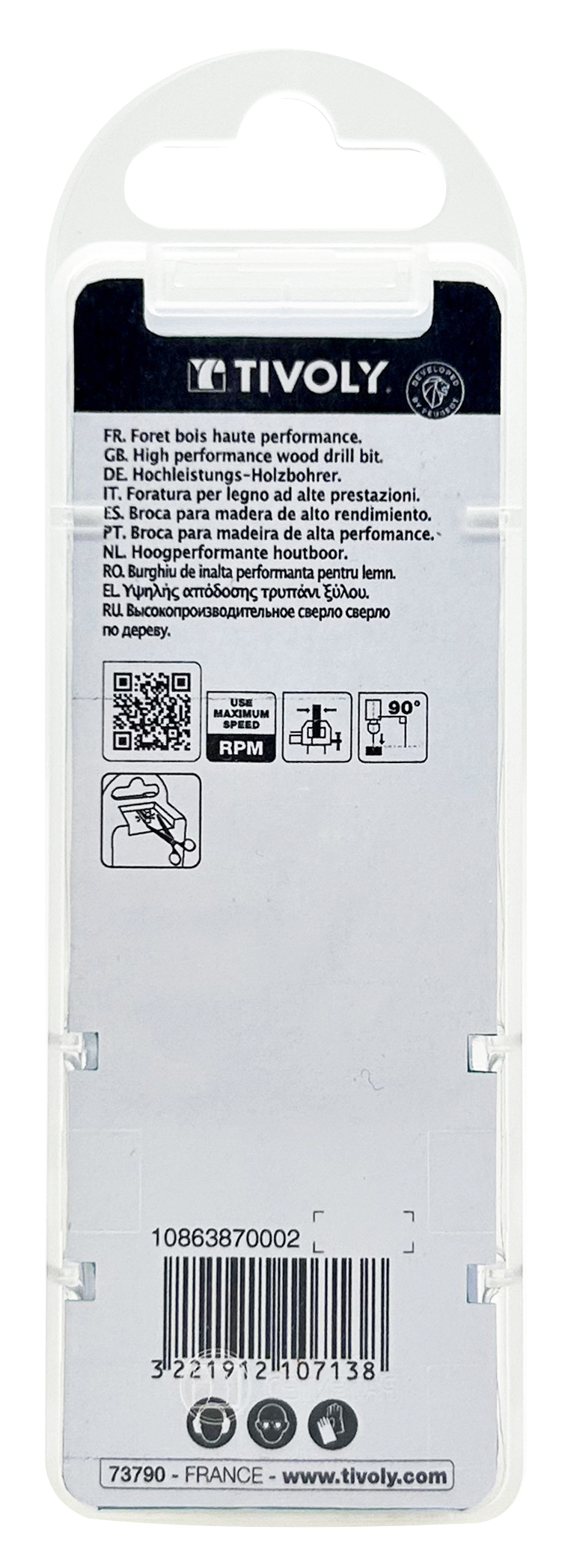 5 forets bois 3 pointes gradués SLR Ø 2 à 5mm TIVOLY - 10863870002