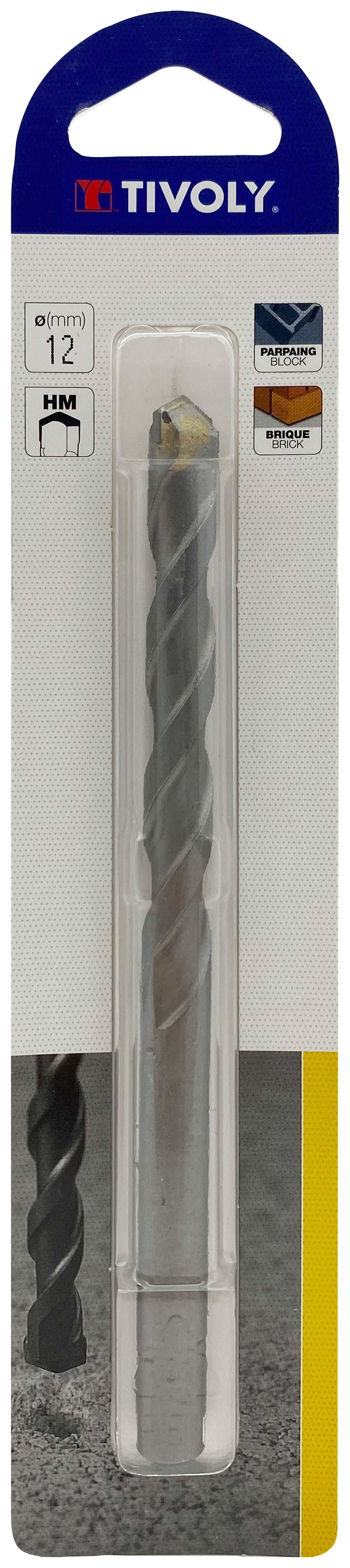 Foret bétons -Queue cylindrique (Blister) / L: 150 Ø: 12 TIVOLY - 10900221200