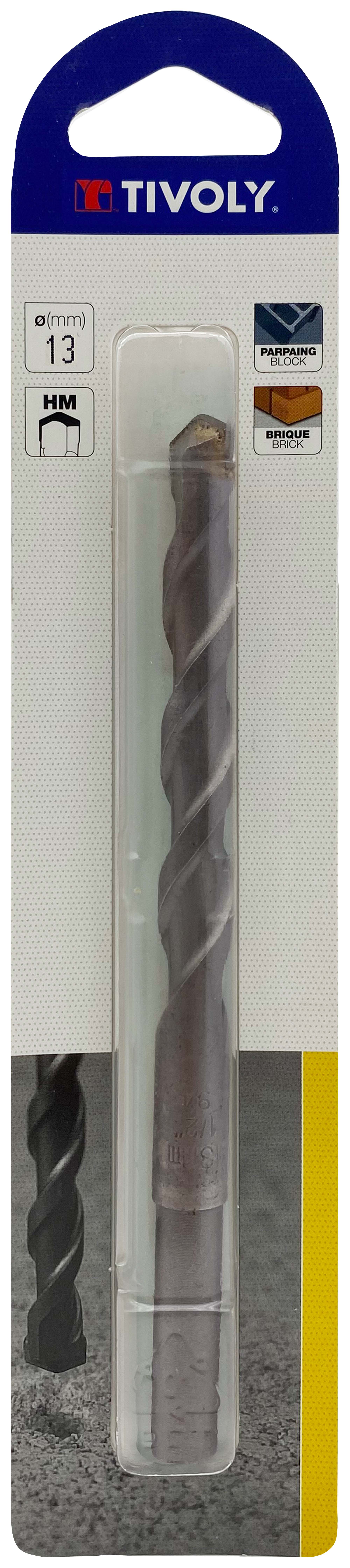 Foret bétons -Queue cylindrique (Blister) / L: 150 Ø: 13 TIVOLY - 10900221300