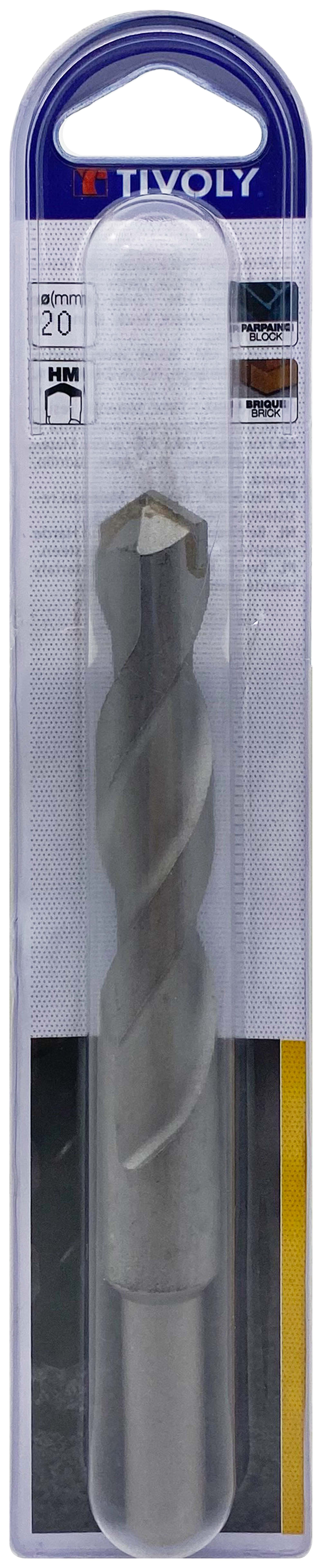 Foret bétons -Queue cylindrique (Blister) / L: 160 Ø: 20 TIVOLY - 10900222000
