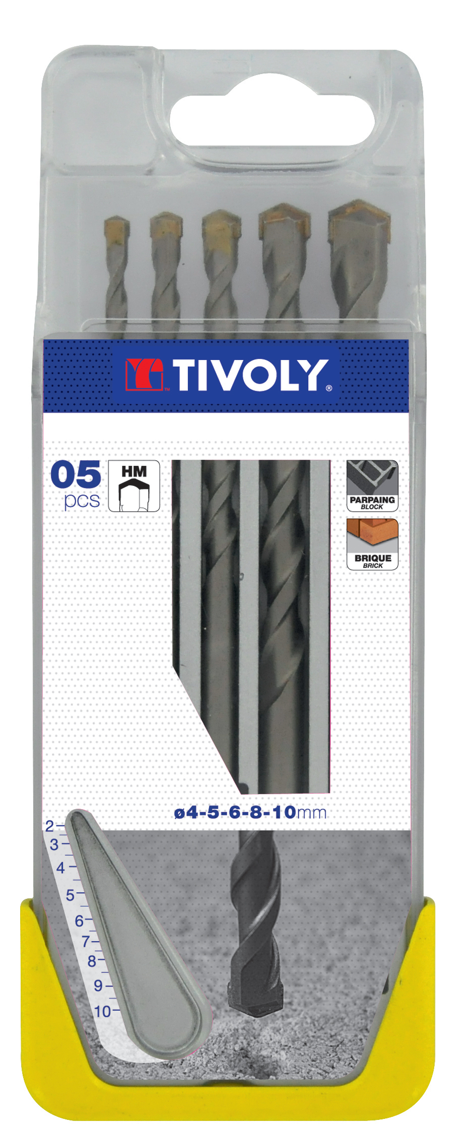 5 forets béton Ø 4 à 10mm TIVOLY - 10900270033