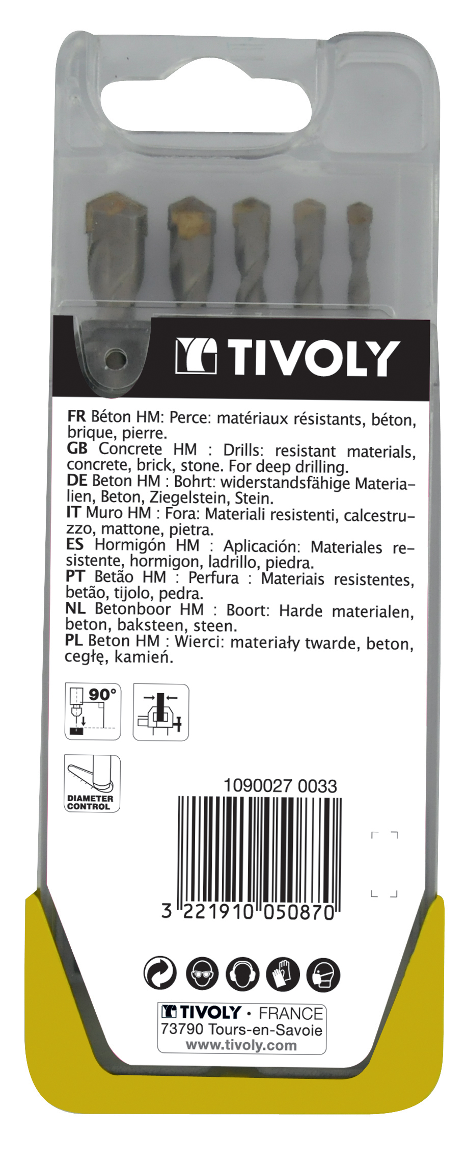 5 forets béton Ø 4 à 10mm TIVOLY - 10900270033