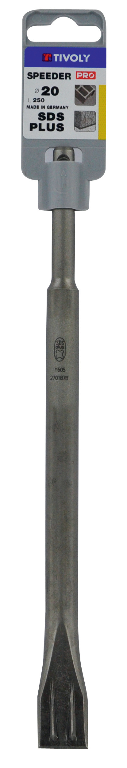 Burin Plat L20x250mm -SDS+ (Clip SDS brochable) / L: 250 Ø: 20 TIVOLY - 10901530002