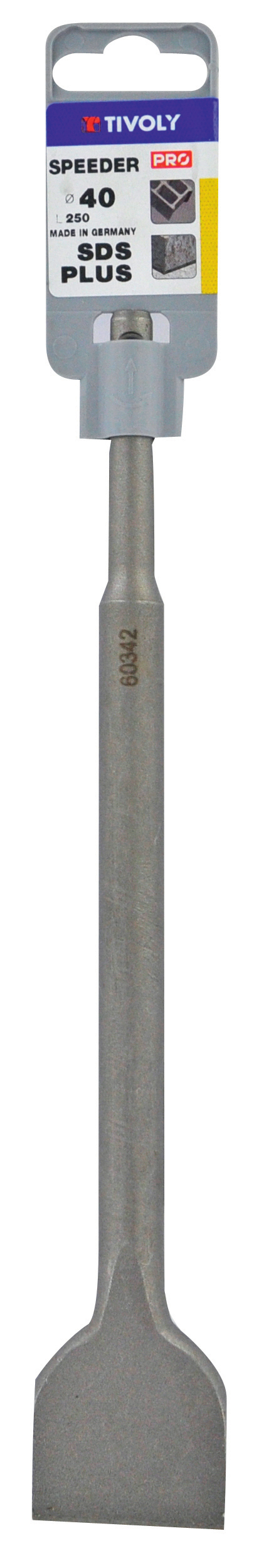 Burin plat L40x250mm -SDS+ (Clip SDS brochable) / L: 250 Ø: 40 TIVOLY - 10901530004