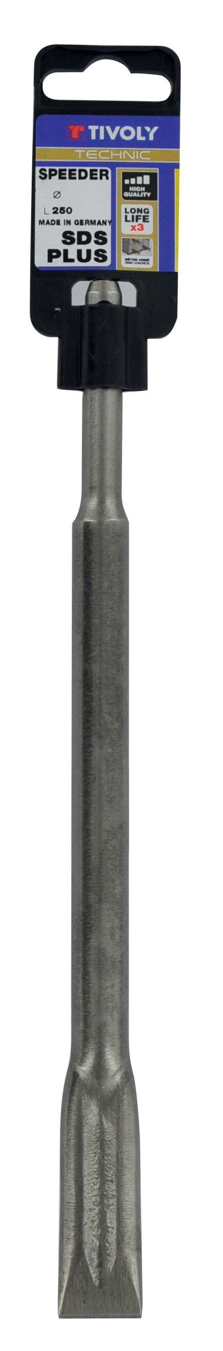 Burin Plat L20x250mm -SDS+ (Clip SDS brochable) / L: 250 Ø: 20 TIVOLY - 10901530010