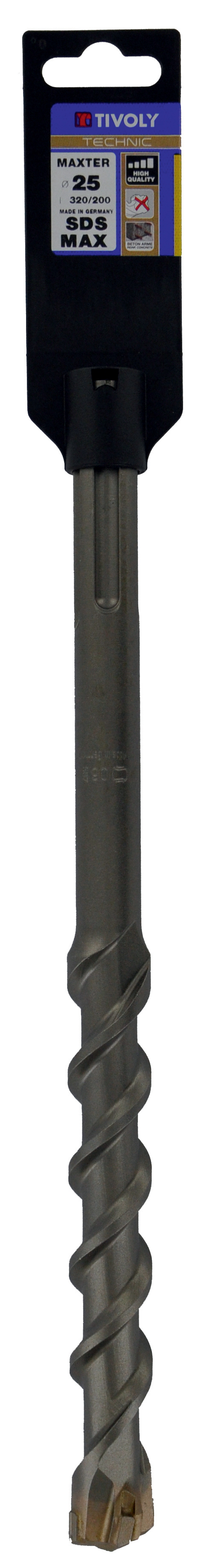 Foret bétons Maxter4 -SDS MAX -L320mm (Clip SDS brochable) / L: 320 Ø: 25 TIVOLY - 10905432500