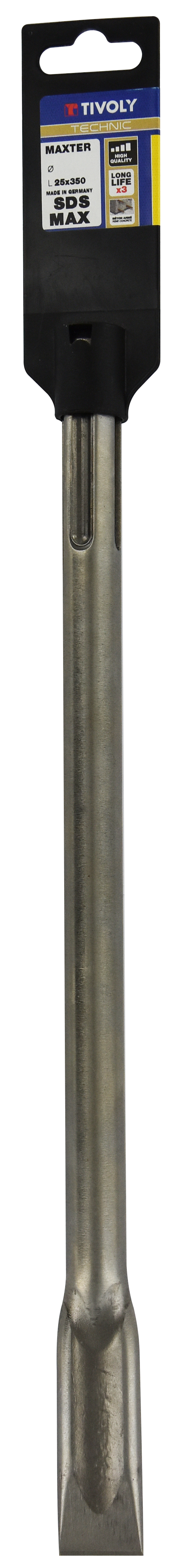 Burin plat L400mm -SDS max (Clip SDS brochable) / L: 400 Ø: 25 TIVOLY - 10906230001