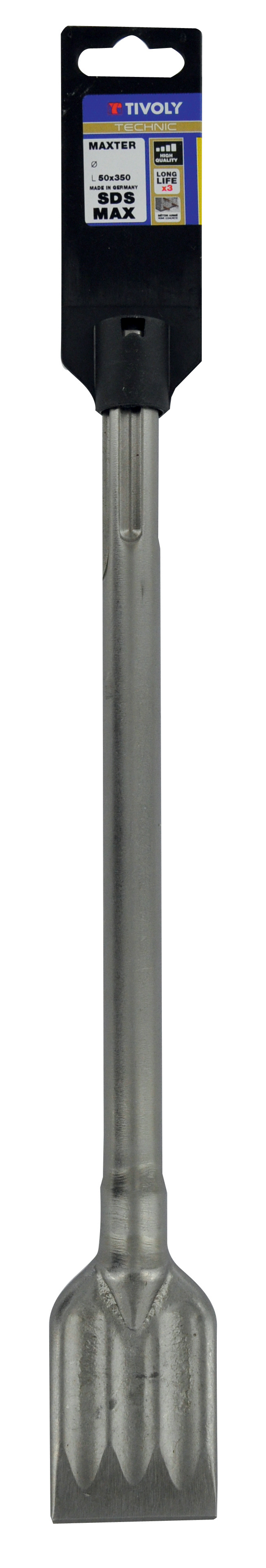 Burin plat L400mm -SDS max (Clip SDS brochable) / L: 400 Ø: 50 TIVOLY - 10906230002