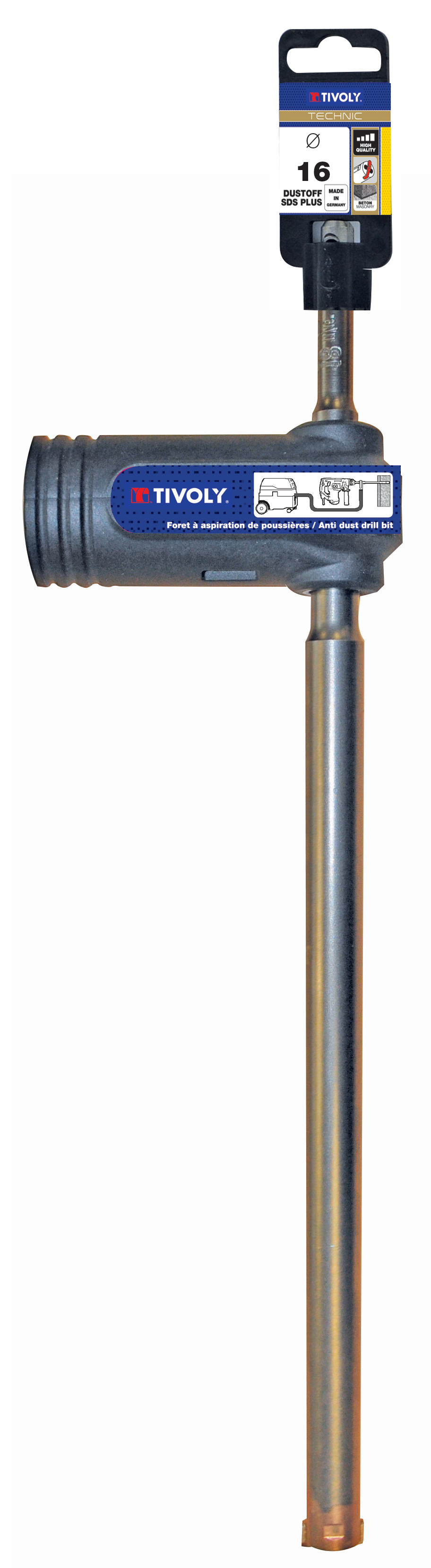Foret bétons avec aspiration de poussière DUSTOFF -SDS+ / L: 370 Ø: 14 TIVOLY - 10917631400