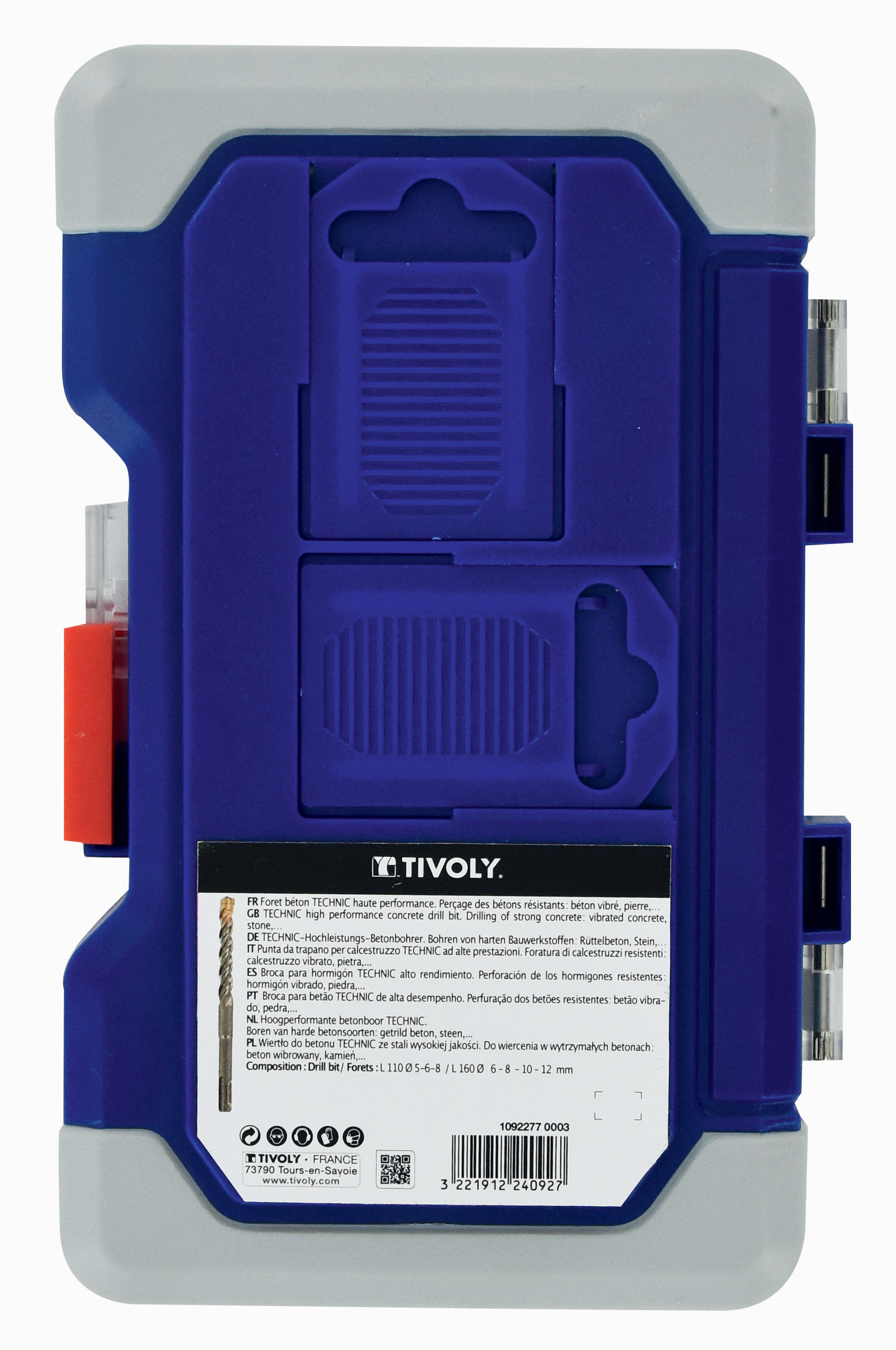 7 forets MASTER3 SDS+ 3 Taillants L 110- 160mm Ø 5 à 12mm TIVOLY - 10922770003