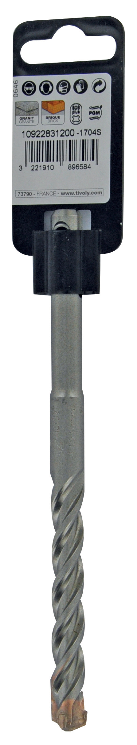 Foret bétons 3 taillants MASTER3 -L160mm -Pointe de centrage -Triple goujures -SDS+ / L: 160 Ø: 10 TIVOLY - 10922831000