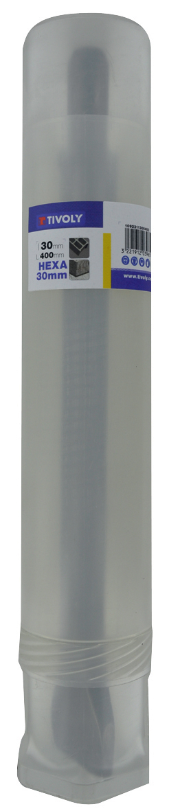 Burin plat L30x400mm -Hexa30 (Tube) / L: 400 Ø: 30 TIVOLY - 1092311300400