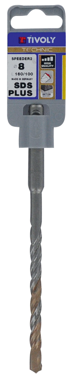 Foret bétons 2 taillants SPEEDER2 -L160mm -Pointe de centrage -Quadruple goujures -SDS+ / L: 160 Ø: 15 TIVOLY - 10931131500