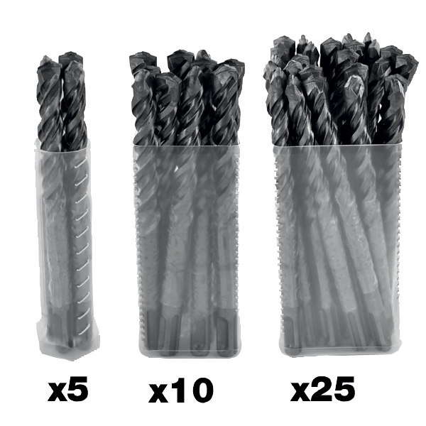 Foret bétons 2 taillants SPEEDER2 -L160mm -Pointe de centrage -Quadruple goujures -SDS+ / L: 160 Ø: 10 TIVOLY - 10931161025