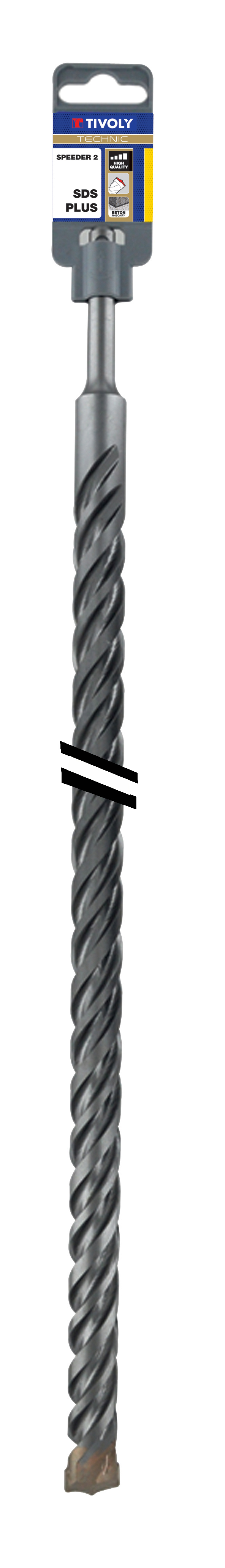 Foret bétons 2 taillants SPEEDER2 -L610mm -Pointe de centrage -Quadruple goujures -SDS+ / L: 600 Ø: 8 TIVOLY - 10931530800
