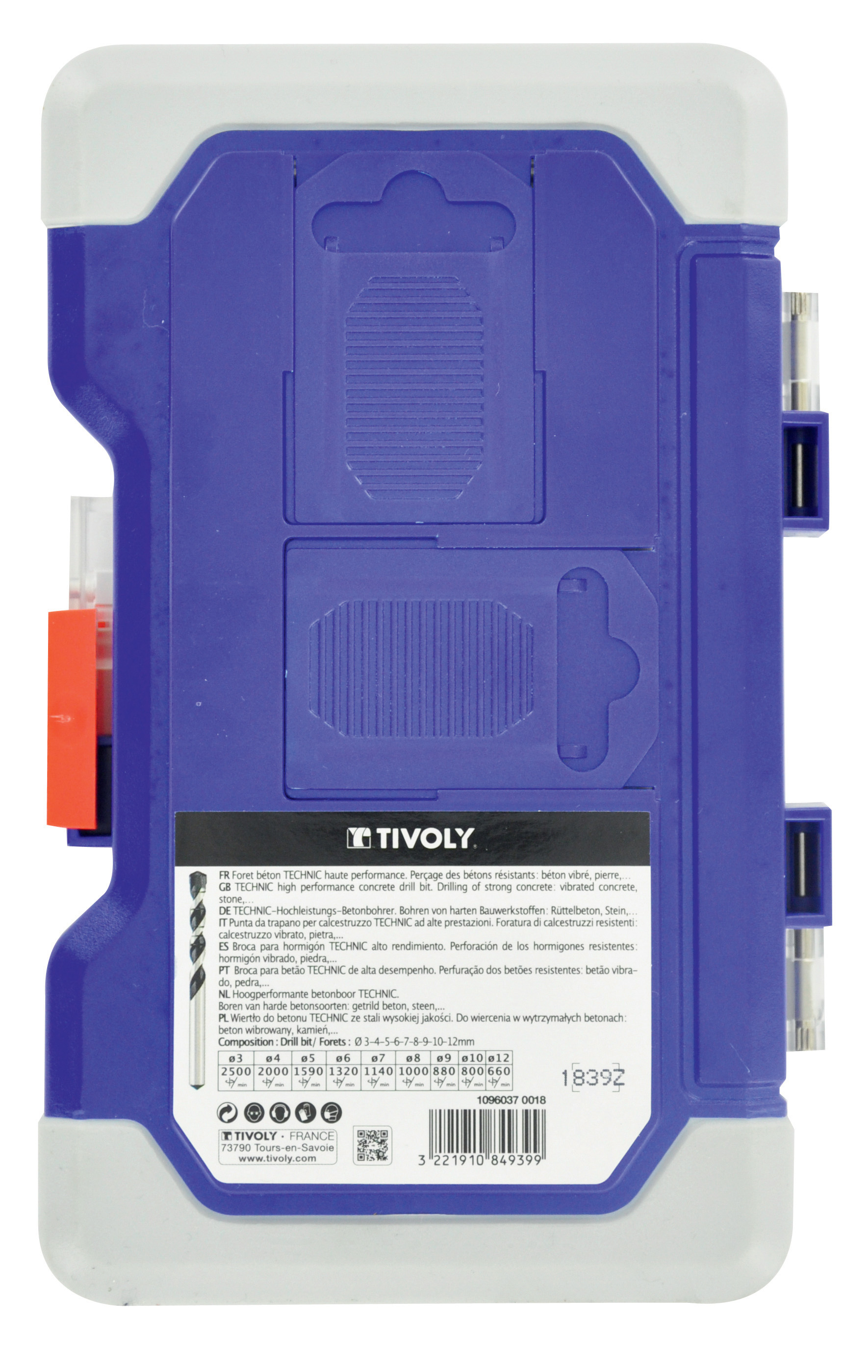 9 forets béton gradués SLR Ø 3 à 12mm TIVOLY - 10960370018