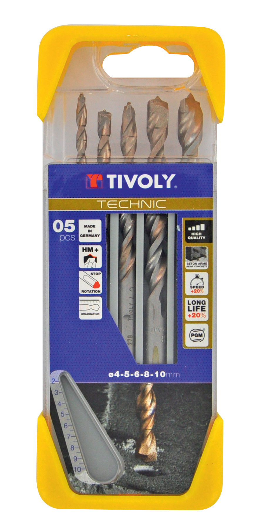 5 forets béton gradués SLR Ø 4 à 10mm TIVOLY - 10960570002