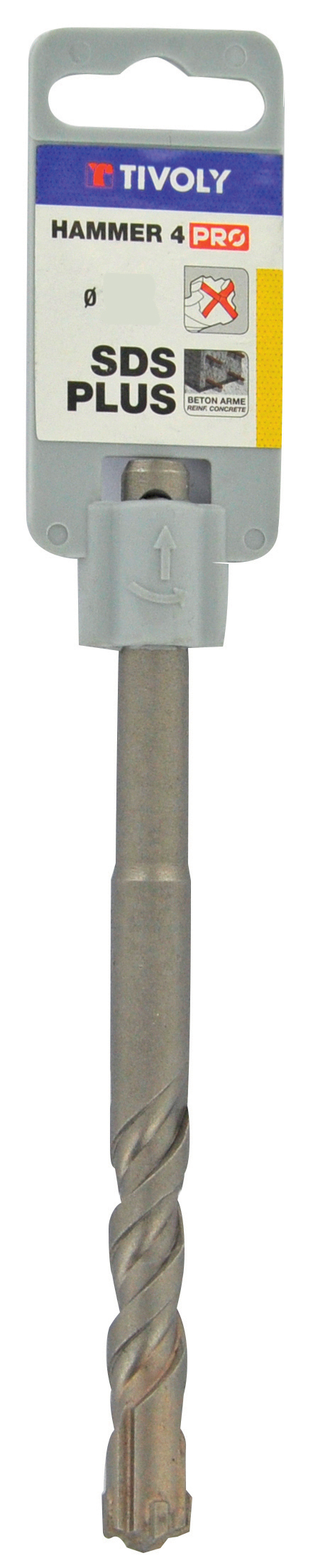 Foret bétons 4 taillants HAMMER4 -SDS+ (Clip SDS brochable) / L: 110 Ø: 5 TIVOLY - 10981030500