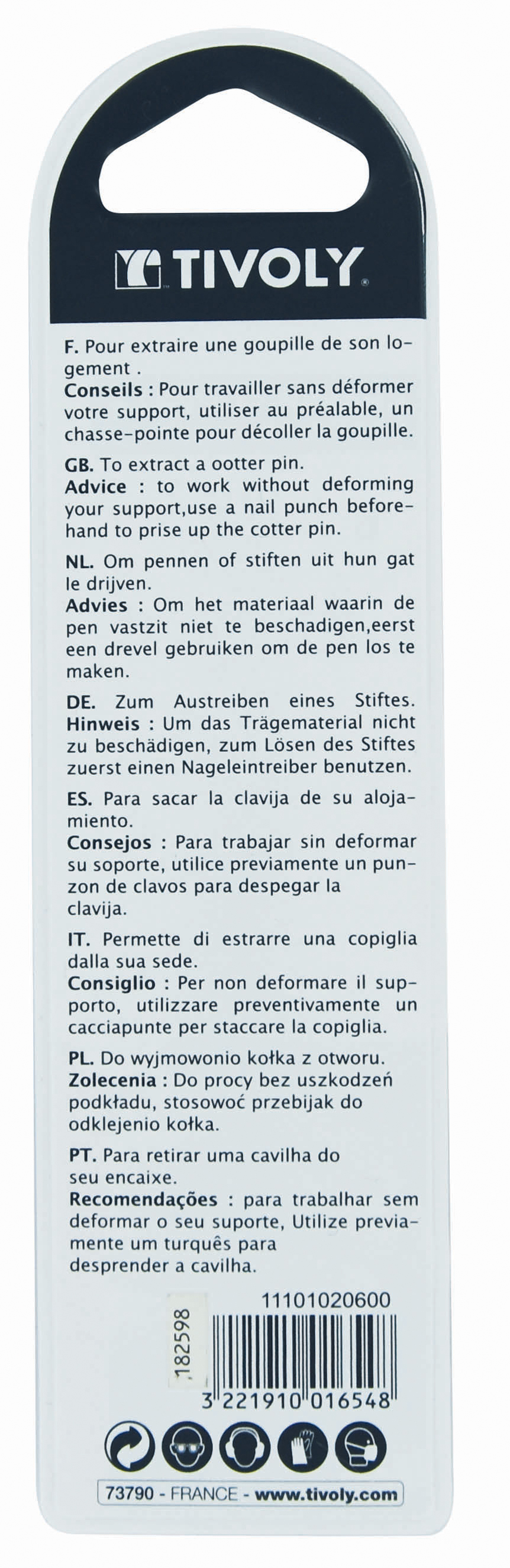 Chasse goupilles Ø 5 TIVOLY - 11101020500